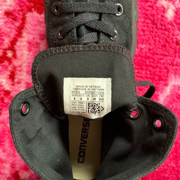 All Black Converse Chuck Taylor All Star High Tops - Picture 13 of 14